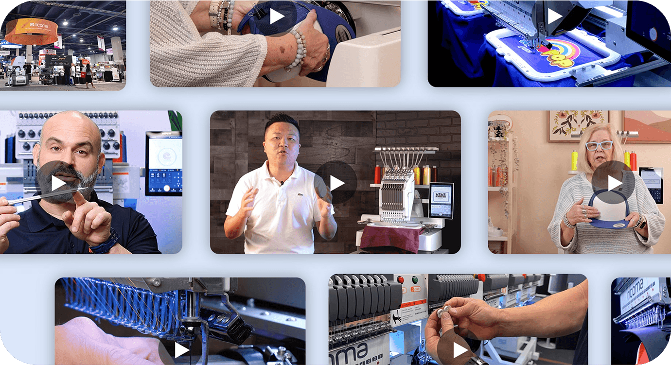 Hundreds of videos available on your MyRicoma portal and Youtube for each product.