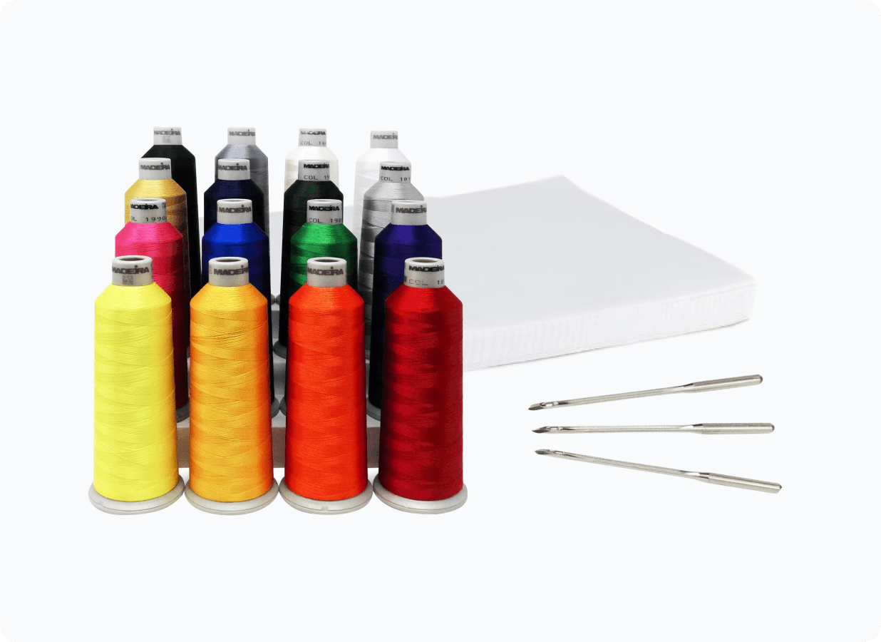 Embroidery starter kit with threads, needles, and more!
