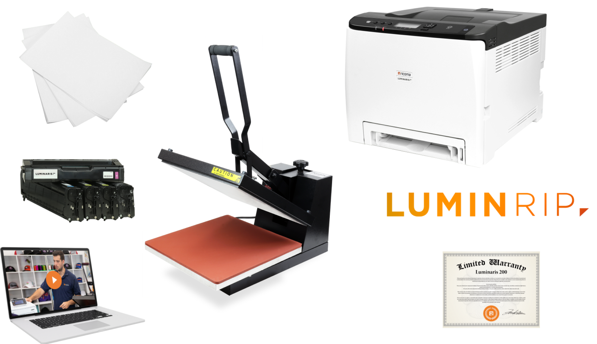 Luminaris 200 White Toner Transfer Printer Essential Bundle