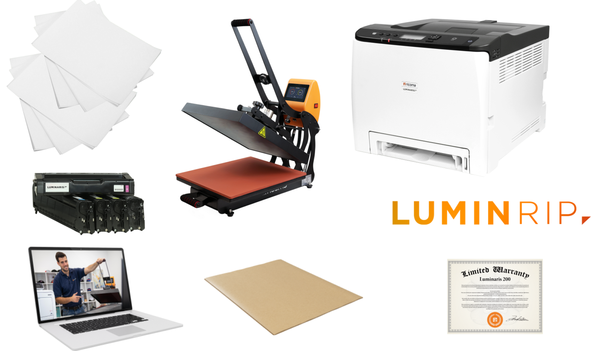 Luminaris 200 White Toner Transfer Printer Premium Bundle
