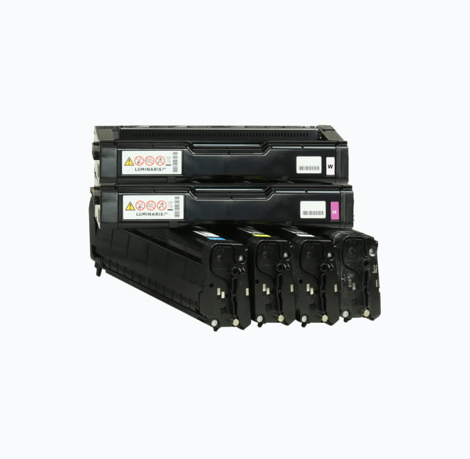 Set of transfer toner CMYKW