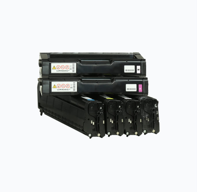 Set of transfer toner CMYKW <span class='font-xl font-normal'>(with an extra set of white toner)</span>